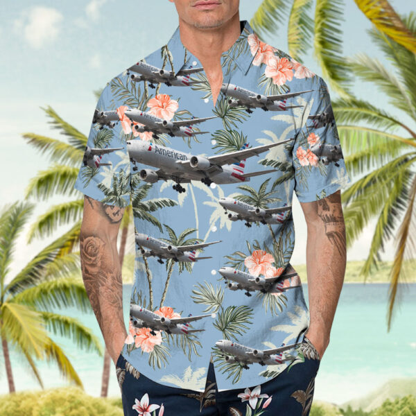 Boeing 777-223(ER) American Airlines Cheap Hawaiian Shirt
