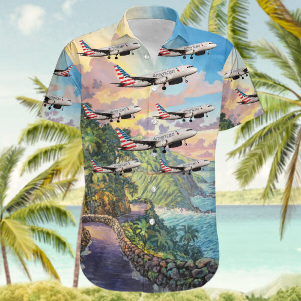 Airbus A319-132 American Airlines Cheap Hawaiian Shirt Airbus A319-132 American Airlines Cheap Hawaiian Shirt