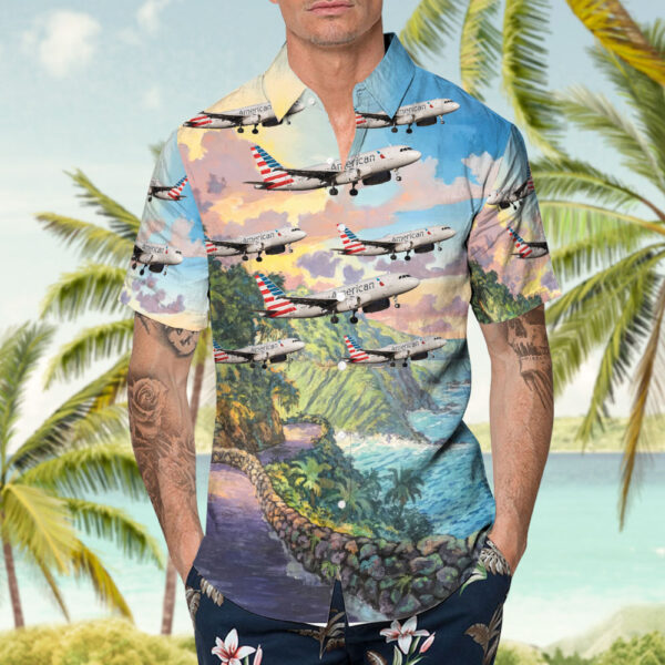 Airbus A319-132 American Airlines Cheap Hawaiian Shirt Airbus A319-132 American Airlines Cheap Hawaiian Shirt
