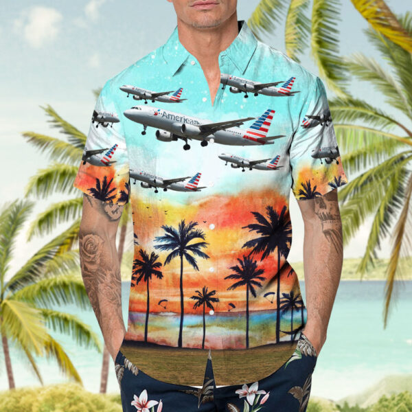 Airbus A320-214 American Airlines Cheap Hawaiian Shirt Airbus A320-214 American Airlines Cheap Hawaiian Shirt
