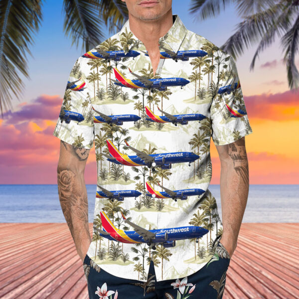 Boeing 737-8 MAX Southwest Airlines Hawaiian Shirt Boeing 737-8 MAX Southwest Airlines Hawaiian Shirt