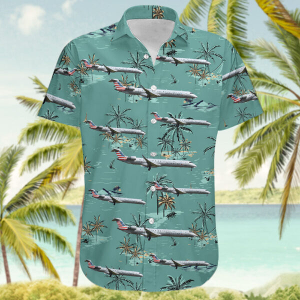 Bombardier CRJ-900LR American Eagle (PSA Airlines) Hawaiian Shirt Bombardier CRJ-900LR American Eagle (PSA Airlines) Hawaiian Shirt