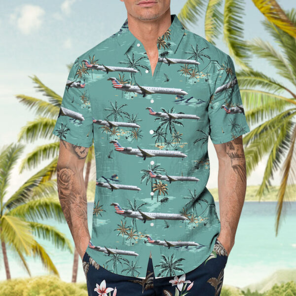 Bombardier CRJ-900LR American Eagle (PSA Airlines) Hawaiian Shirt Bombardier CRJ-900LR American Eagle (PSA Airlines) Hawaiian Shirt