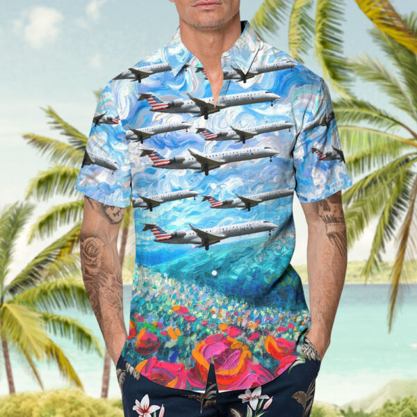 Bombardier CRJ-701ER American Eagle (SkyWest Airlines) Cheap Hawaiian Shirt Bombardier CRJ-701ER American Eagle (SkyWest Airlines) Cheap Hawaiian Shirt