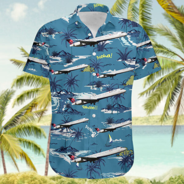 McDonnell Douglas MD-90-30 Delta Air Lines Hawaiian Shirt McDonnell Douglas MD-90-30 Delta Air Lines Hawaiian Shirt
