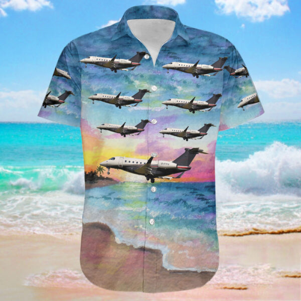 Embraer EMB-550 Praetor 600 Flexjet Hawaiian Shirt Embraer EMB-550 Praetor 600 Flexjet Hawaiian Shirt