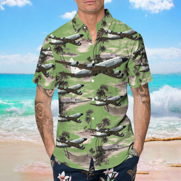 Boeing RC-135W Rivet Joint United Kingdom Royal Air Force (RAF) Hawaiian Shirt Boeing RC-135W Rivet Joint United Kingdom Royal Air Force (RAF) Hawaiian Shirt