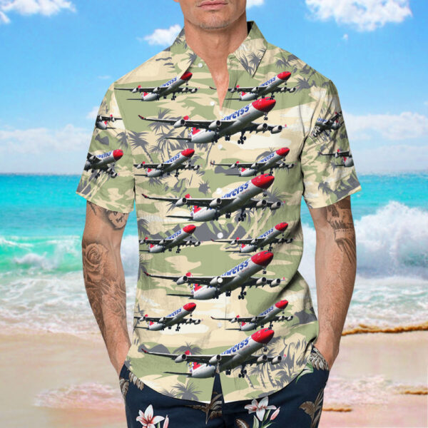 Airbus A340-313X Edelweiss Air Cheap Hawaiian Shirt Airbus A340-313X Edelweiss Air Cheap Hawaiian Shirt