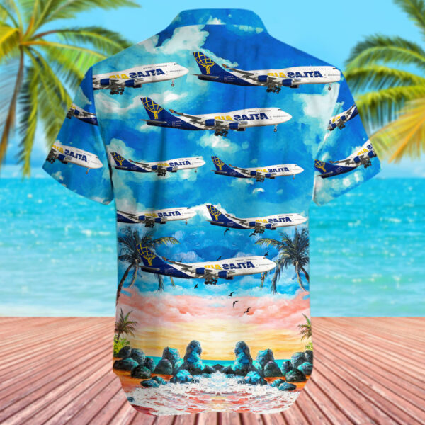Boeing 747-481 Atlas Air Hawaiian Shirt Boeing 747-481 Atlas Air Hawaiian Shirt