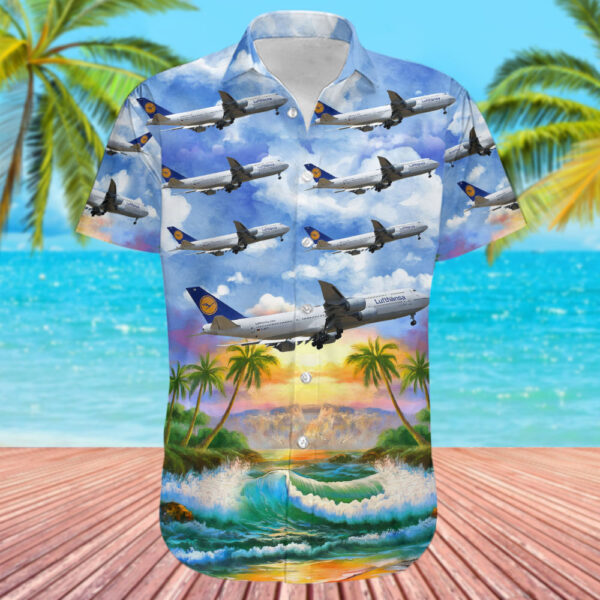 Boeing 747-830 Lufthansa Cheap Hawaiian Shirt