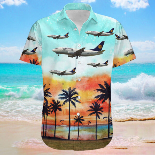 Boeing 737-530 Lufthansa Cheap Hawaiian Shirt