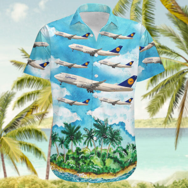 Boeing 747-430 Lufthansa Cheap Hawaiian Shirt