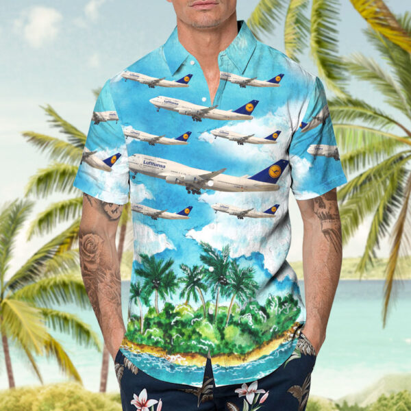 Boeing 747-430 Lufthansa Cheap Hawaiian Shirt