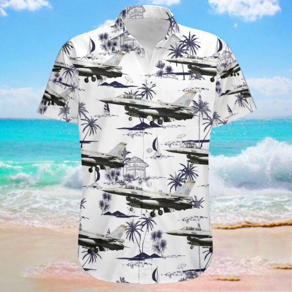 Lockheed Martin F-16D Fighting Falcon Greece Air Force Hawaiian Shirt Lockheed Martin F-16D Fighting Falcon Greece Air Force Hawaiian Shirt