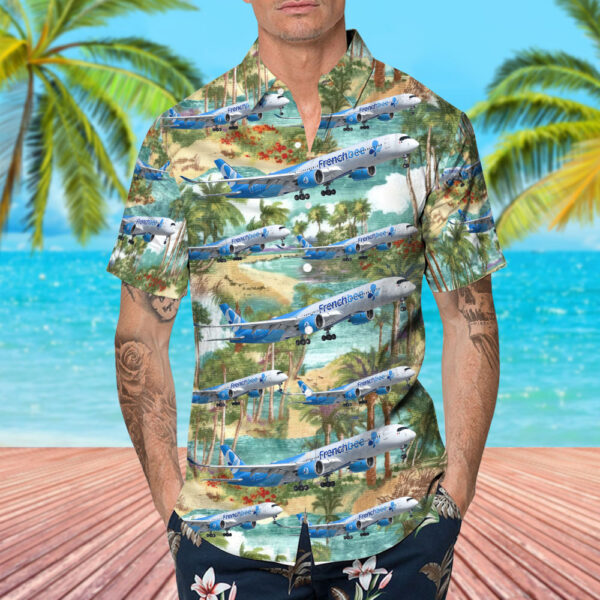 Airbus A350-941 French Bee Cheap Hawaiian Shirt Airbus A350-941 French Bee Cheap Hawaiian Shirt
