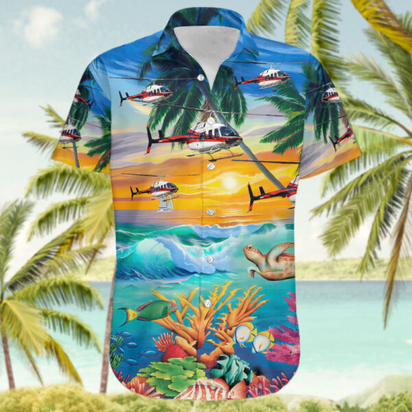 Bell 206L-1 LongRanger Alpine Helicopters Hawaiian Shirt Bell 206L-1 LongRanger Alpine Helicopters Hawaiian Shirt