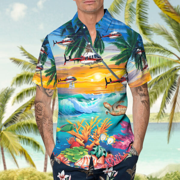 Bell 206L-1 LongRanger Alpine Helicopters Hawaiian Shirt Bell 206L-1 LongRanger Alpine Helicopters Hawaiian Shirt