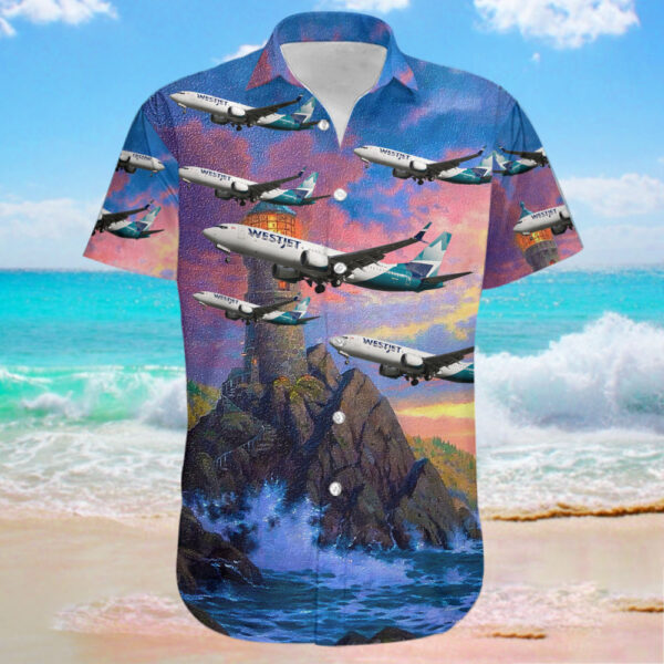 Boeing 737-8 MAX WestJet Airlines Hawaiian Shirt Boeing 737-8 MAX WestJet Airlines Hawaiian Shirt