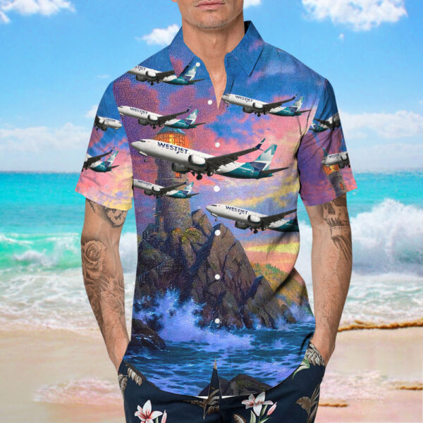 Boeing 737-8 MAX WestJet Airlines Hawaiian Shirt Boeing 737-8 MAX WestJet Airlines Hawaiian Shirt