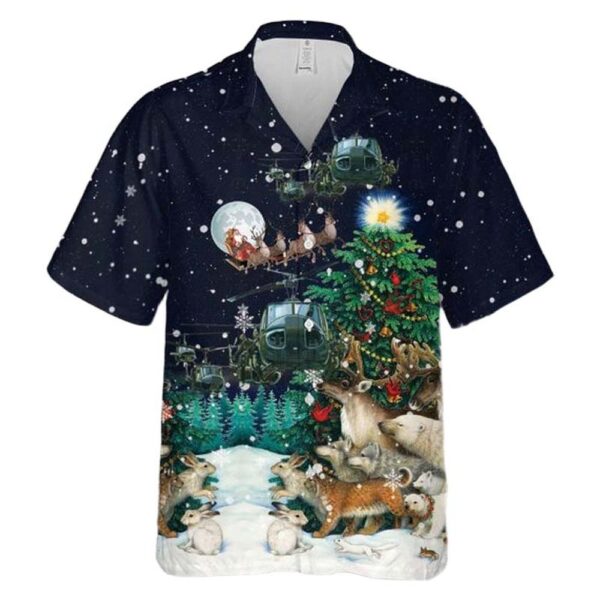 US Army Uh 1 Huey Christmas Aloha Hawaiian Shirt US Army Uh 1 Huey Christmas Aloha Hawaiian Shirt