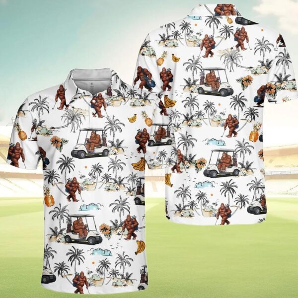 Funny Bigfoot Golf Polo Shirt Funny Bigfoot Golf Polo Shirt