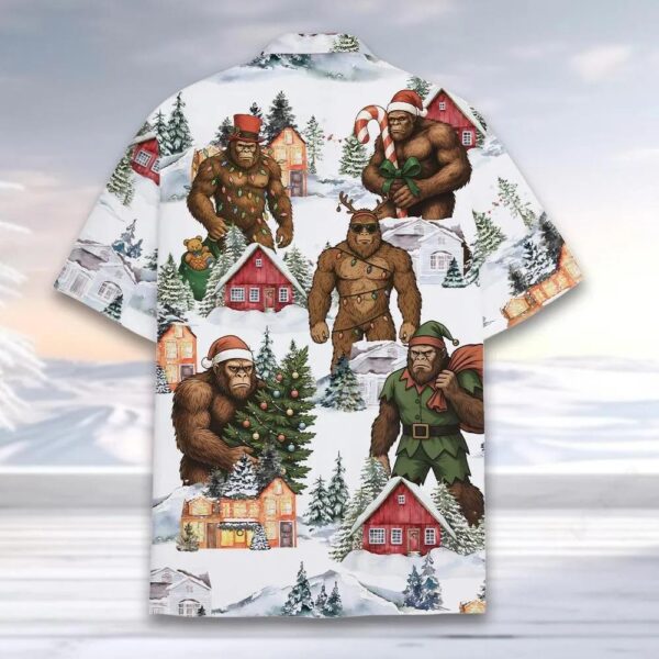 Bigfoot in Christmas Village Hawaiian Shirt Bigfoot in Christmas Village Hawaiian Shirt