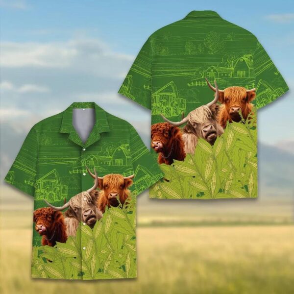 Highland Cattle Hawaiian Shirt New Design