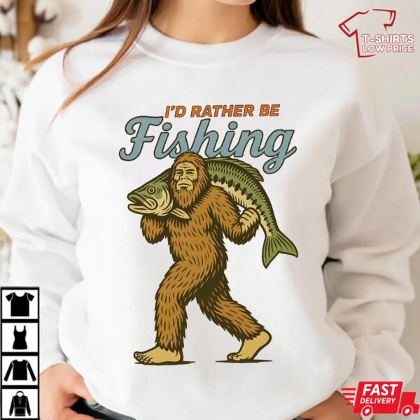 Fishing Bigfoot Carrying Fish Shirt