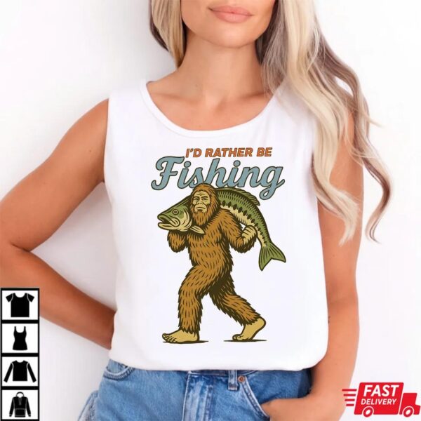 Fishing Bigfoot Carrying Fish Shirt