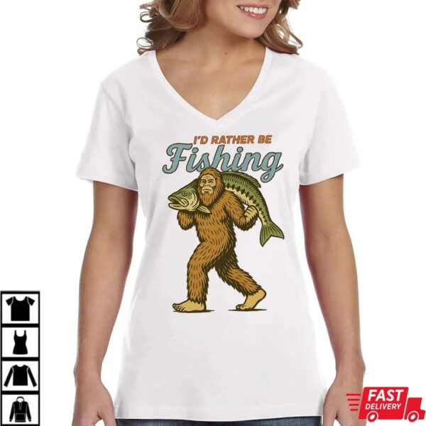 Fishing Bigfoot Carrying Fish Shirt