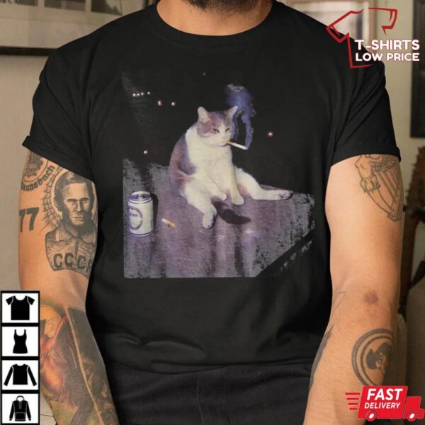 Smoking Cat Funny Meme Tshirt