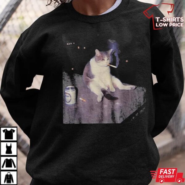 Smoking Cat Funny Meme Tshirt