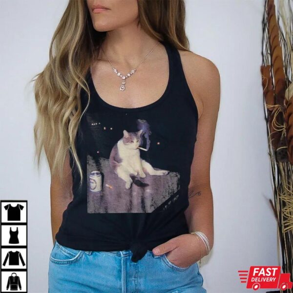 Smoking Cat Funny Meme Tshirt