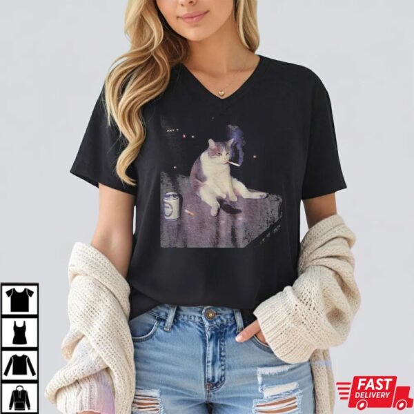 Smoking Cat Funny Meme Tshirt
