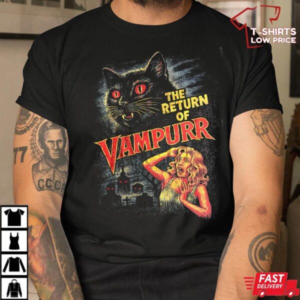 Vintage 90s Style Halloween Cat Shirt