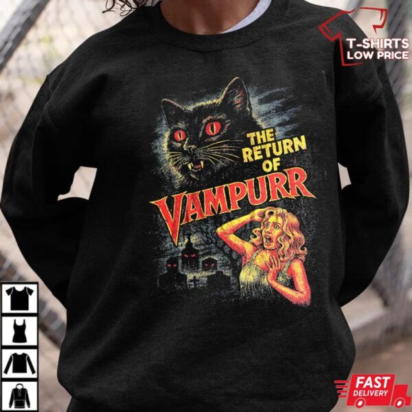 Vintage 90s Style Halloween Cat Shirt
