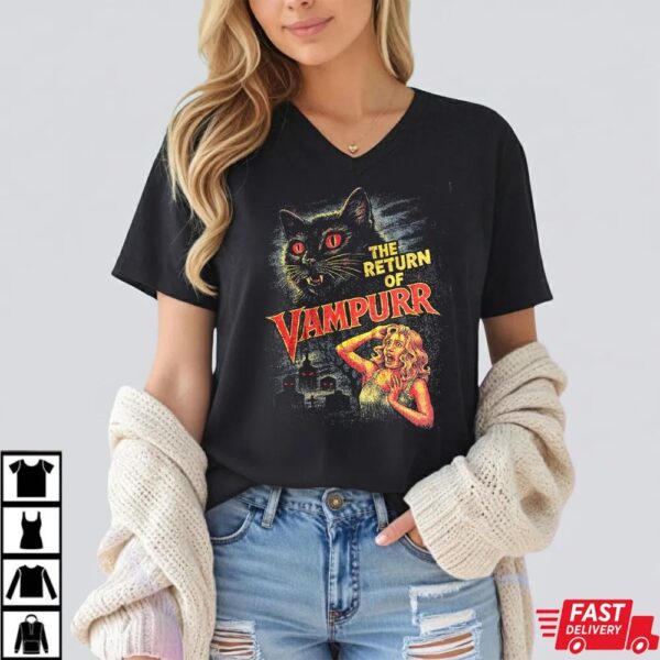 Vintage 90s Style Halloween Cat Shirt