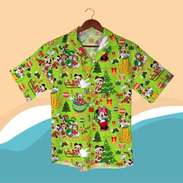 Christmas Mickey, Minnie, Goofy, Donald & Pluto Hawaiian Shirt And Short Christmas Mickey, Minnie, Goofy, Donald & Pluto Hawaiian Shirt And Short
