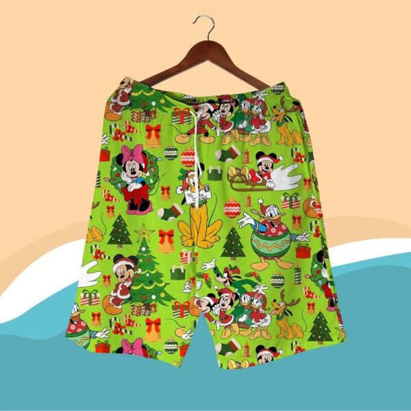 Christmas Mickey, Minnie, Goofy, Donald & Pluto Hawaiian Shirt And Short Christmas Mickey, Minnie, Goofy, Donald & Pluto Hawaiian Shirt And Short