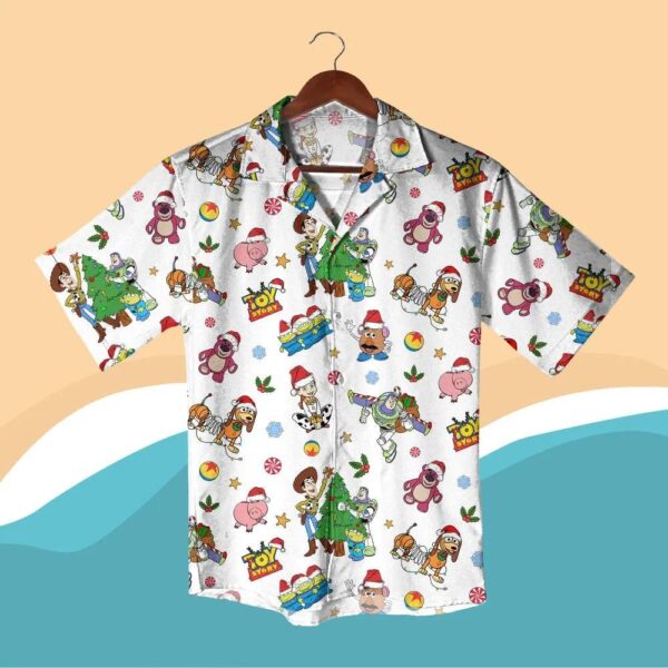 Christmas Buzz, Woody, Rex, and Friends in Santa Hat Hawaiian Shirt and Short Christmas Buzz, Woody, Rex, and Friends in Santa Hat Hawaiian Shirt and Short