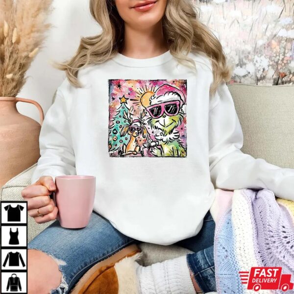 Pink Grinch Christmas preppy glitter Shirt Pink Grinch Christmas preppy glitter Shirt