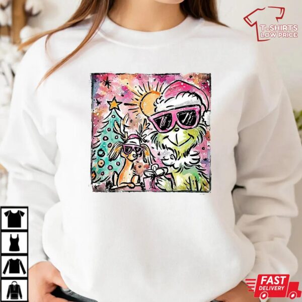 Pink Grinch Christmas preppy glitter Shirt Pink Grinch Christmas preppy glitter Shirt