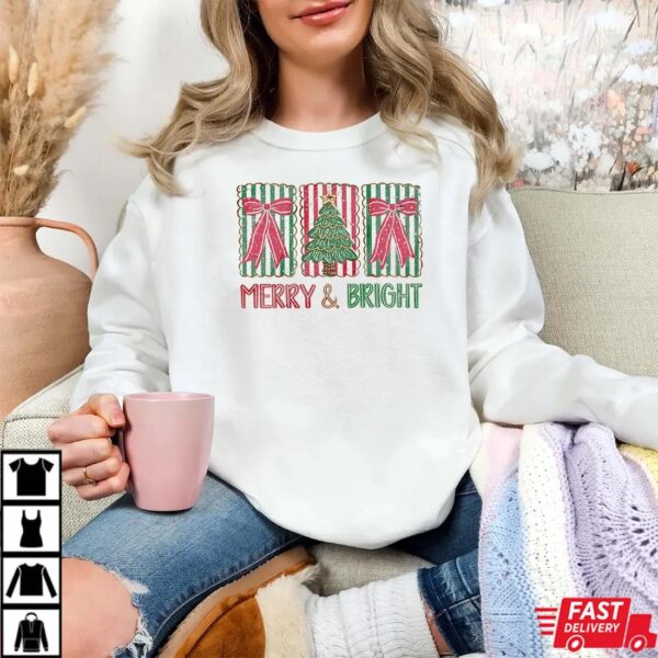 Merry and Bright Coquette Christmas Shirt