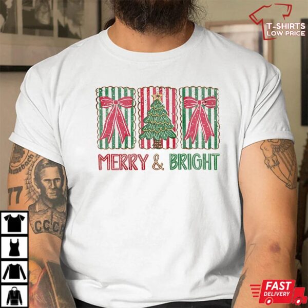 Merry and Bright Coquette Christmas Shirt