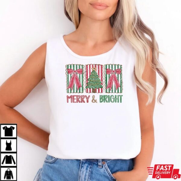 Merry and Bright Coquette Christmas Shirt