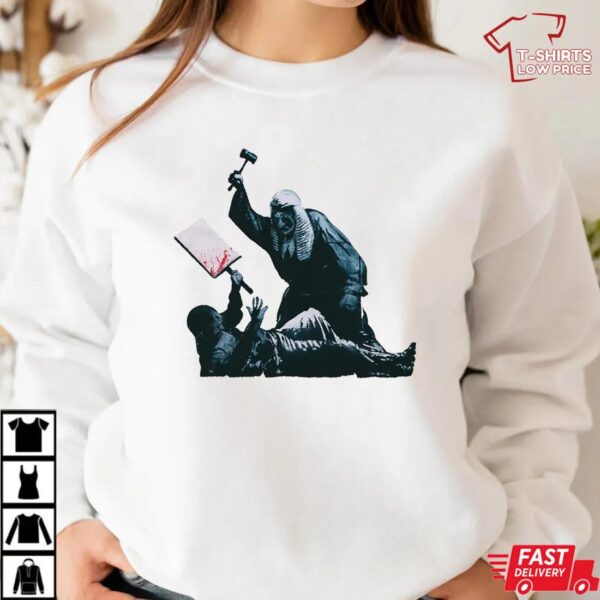 Political Street Art Graphic Tee, Justice Attack Design