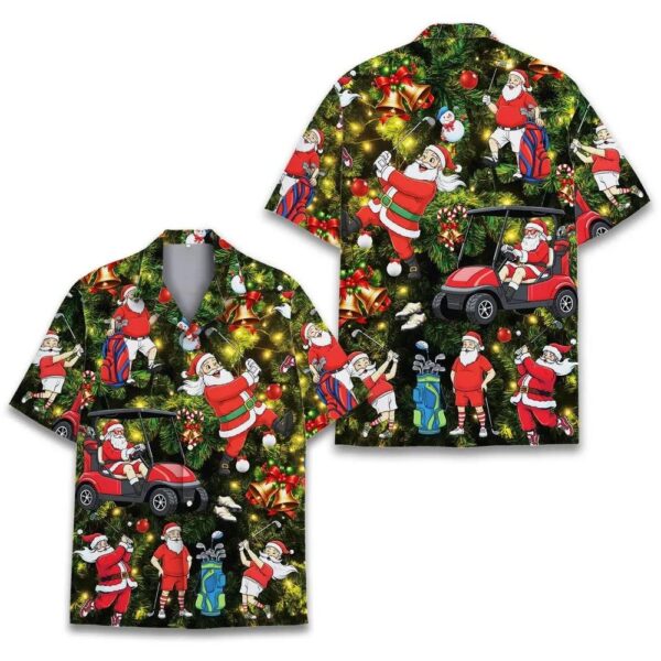 Santa Golf Hawaiian Shirt for Men Women Santa Golf Hawaiian Shirt for Men Women