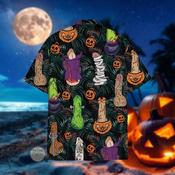 Spooky Halloween Penis Hawaiian Shirt, Funny Cocks Button Shirt