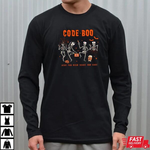 Code Boo Skeleton Nurse Halloween Shirt