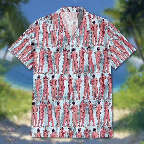 Funny Naked Men Hawaiian Shirt – Adult Humor Beach Aloha Party Tee